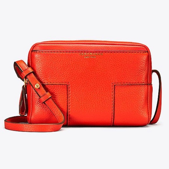 Tory Burch Handbags - Tory Burch Block T Pebbled Leather Crossbody Bag